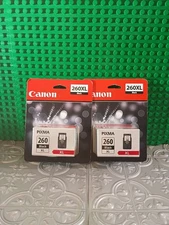 Lot Of 2 Canon Genuine Printer Ink Cartridge 260XL Black PG-260XL Pixma