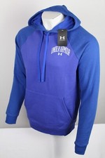 Under Armour Men's Rival Wordmark Color block Hoodie Sweatshirt Blue 1373363