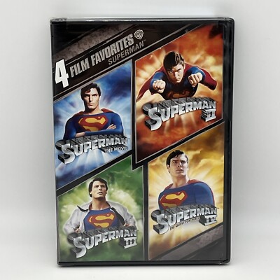 4 Film Favorites: Superman I - IV (DVD, 2008, 4-Disc Set, Widescreen) New Sealed