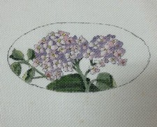 Hydrangea Flower Green Leaves Floral Decor Handpainted Needlepoint Canvas N9-5
