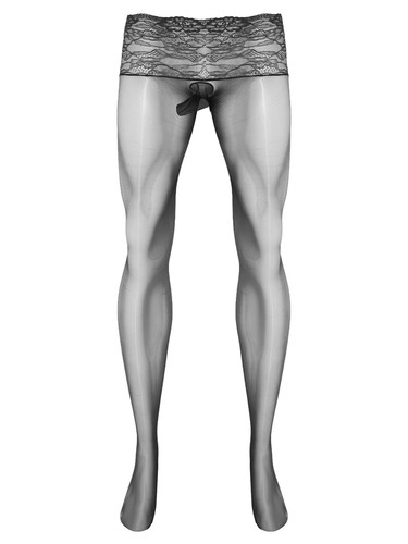 Men's Underpants High Waist Pants See Through Tights Stretchy Pantyhose Shinny - Picture 26 of 77