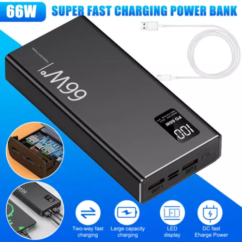 30000mAh USB C Power Bank,66W Fast Charger Portable Charger Battery Pack PD 20W - Picture 4 of 16