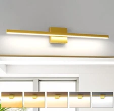Gold Modern Bathroom Vanity Light 31.5 inch, 18W, Dimmable