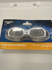 Speedo White Hydro Comfort Mirrored Fitness Goggle With Flexible Frame One Size