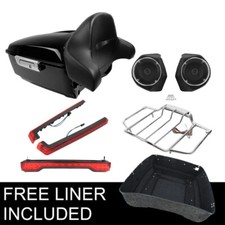 King Trunk Pad Speakers LED Light Fit For Harley Touring Road Glide King 14-2026