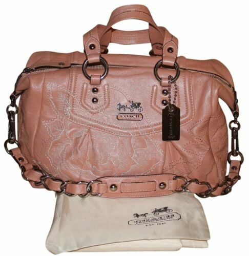 COACH Madison Gathered Satchel Beige Y2K 2way Detachable Strap