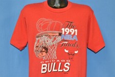vtg 90s CHICAGO BULLS 1991 NBA FINALS MASCOT SCREEN STARS t-shirt BASKETBALL L