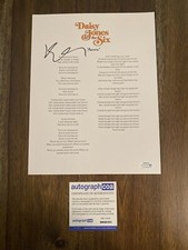 Riley Keough ‘Daisy Jones’ Signed Autograph ‘Aurora’ Lyric Sheet ACOA