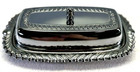 Vintage Metal Glass Tray Butter Dish Chrome Cover Irvin Ware Tableware Made USA
