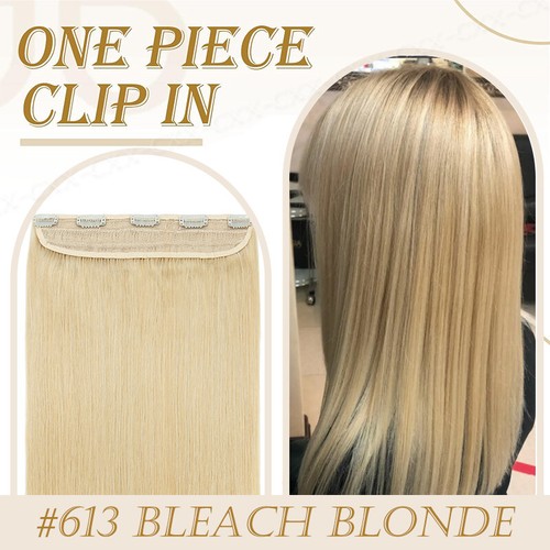 100G Thick Human Hair Extensions Clip In Real Remy One Piece Weft 3/4 Full Head - Picture 40 of 61