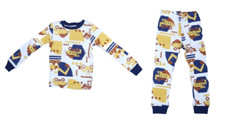 Carter's 4 Piece Pajama Set Yellow Construction Vehicles Sleep Set Youth Boys 5T