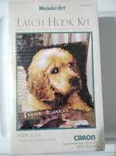 Vtg New Sealed Box Caron Wonder Art 4670 Puppy Love Just Labs Latch Hook Kit