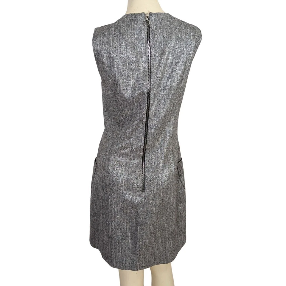 Vestido rosa TARTÁN sin mangas plateado metálico cambio verano por encima de la rodilla talla 8 Foto 3 de 4