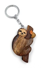 Handmade Wood Keychain Sloth Am Ast M ugertier Animal Pendant