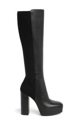 $850 STUART WEITZMAN PARTY PLATFORM KNEE HIGH BOOTS SIZE 9 US