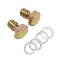 FüR Royal Enfield 350 500 ÖL Rohr Banjo Bolzen Mit Washer Set Von 2 Einheit Aes