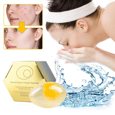 Natural Collagen Brightening Egg Soap Handmade Soap Moisturizing Facial Cleanser