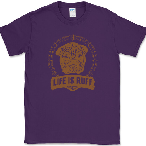 Life Is Ruff T-Shirt Funny Pit Bull K9 Rough Animal Lover Humor Tee - Picture 9 of 10