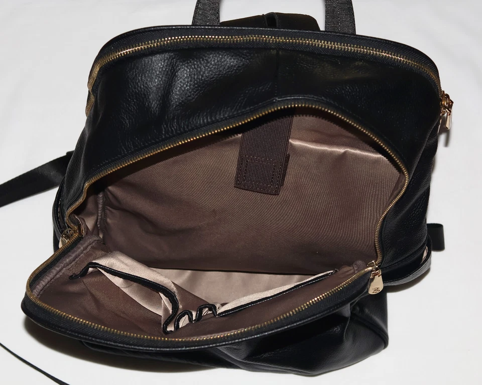 BOSTANTEN Mochila para Laptop Cuero Nombongo Premium para Mujer - NEGRO Dorado Foto 4 de 4