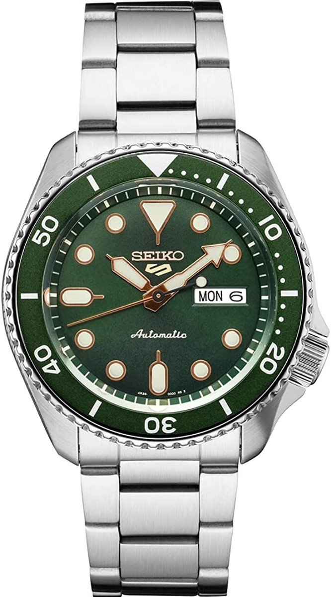 Seiko 5 Sports Automatic Green Dial Stainless Steel Men's Watch