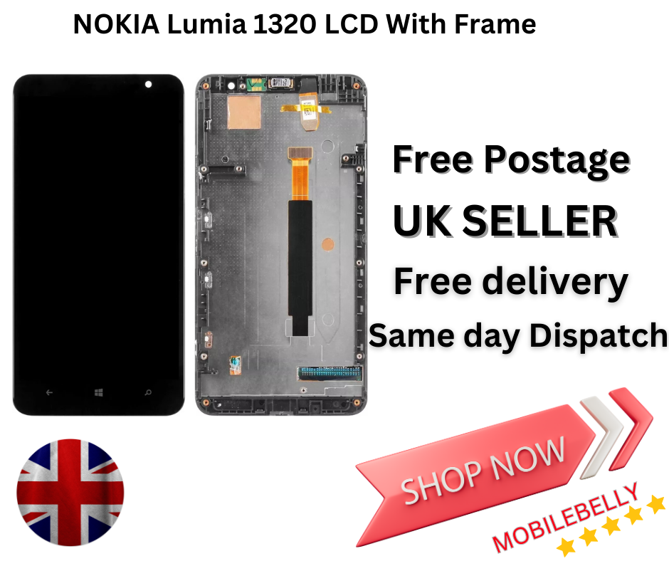 For Nokia Lumia 1320 Touch Screen Digitizer with frame Front  LCD Replacement-