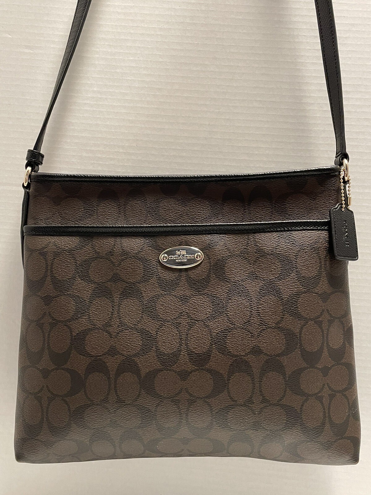 Coach F34938 IMBDX Signature File Crossbody Bag - Khaki/Saddle for 