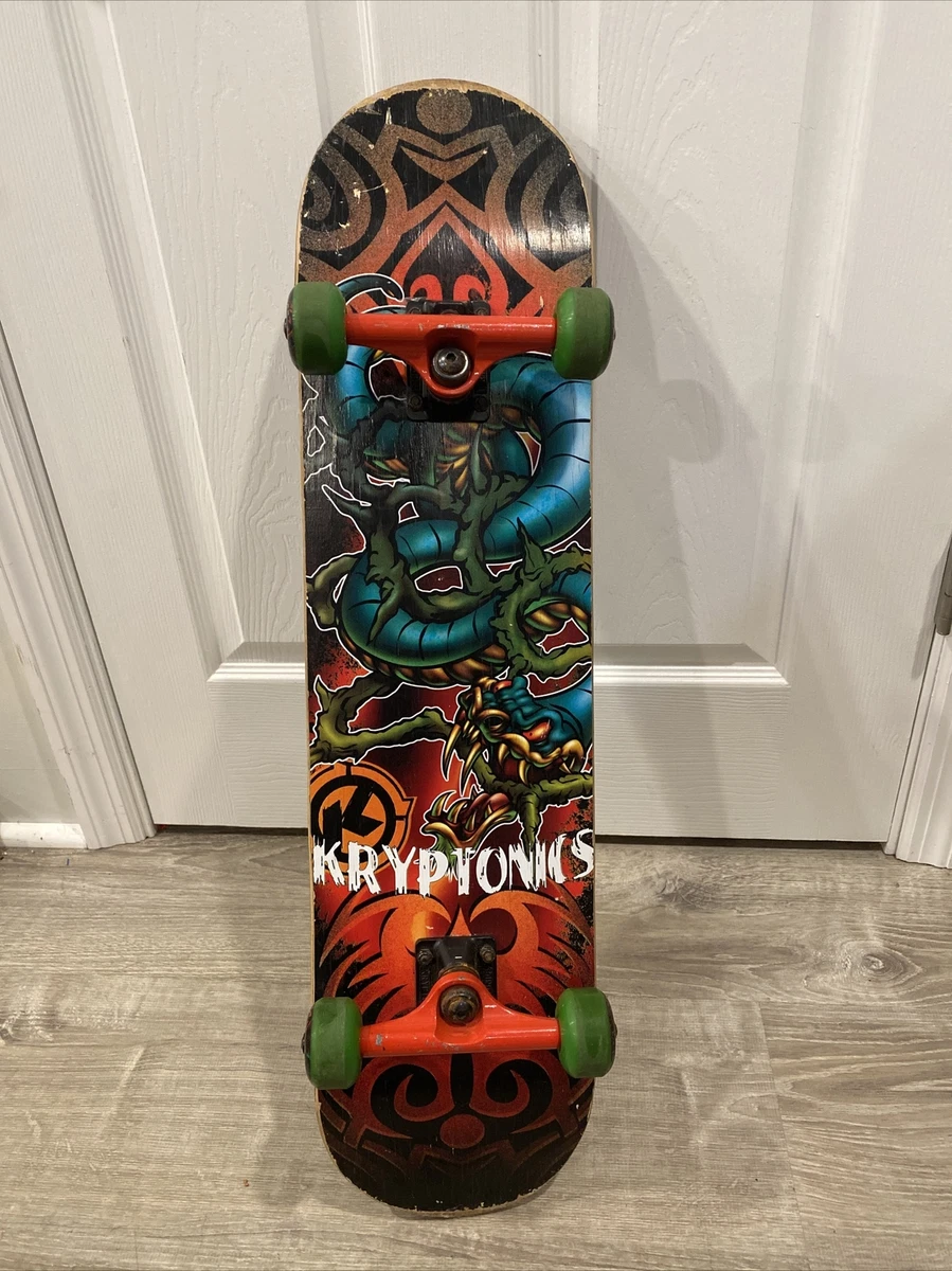 Roues De Skate Vintage Kryptonics Orange 70mm - Avec Roulements ABEC - Usées Mais Fonctionnelles