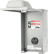 RVGUARD 30 Amp RV Power Outlet Box with Breaker, ETL Listed Waterproof Enclosure