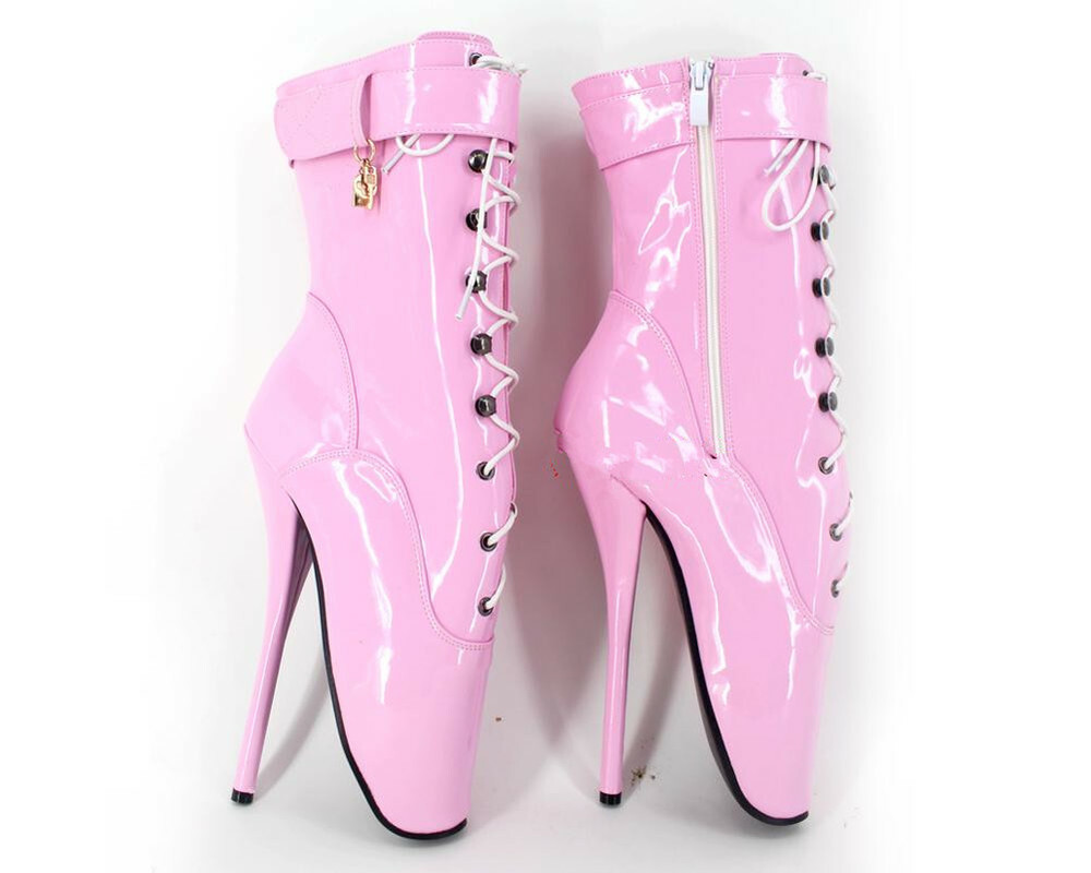 Ballet Highheel Boots Extreme High Heels Goth Sexy Strap Lace Up Ankle