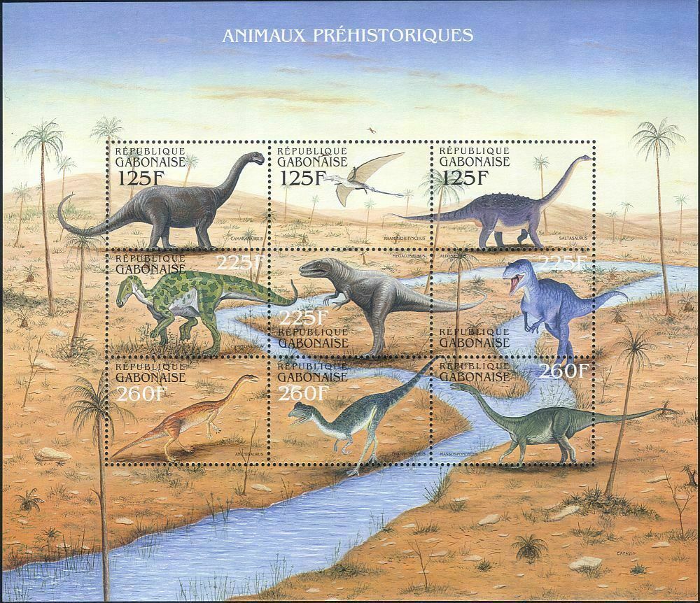 Gabon 2000 Dinosaurs Prehistoric Animals Reptiles Nature Wildlife