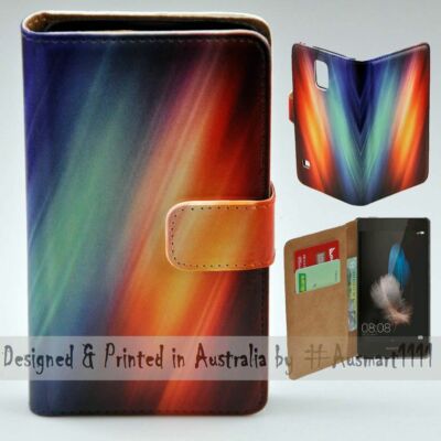 For Huawei Series - Multi Colour Abstract Print Wallet Mobile Phone Case Cover