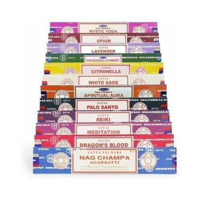 Satya Weihrauch Nag Champa Insence Sticks Joss Mix & Match 15g Duftpackungen