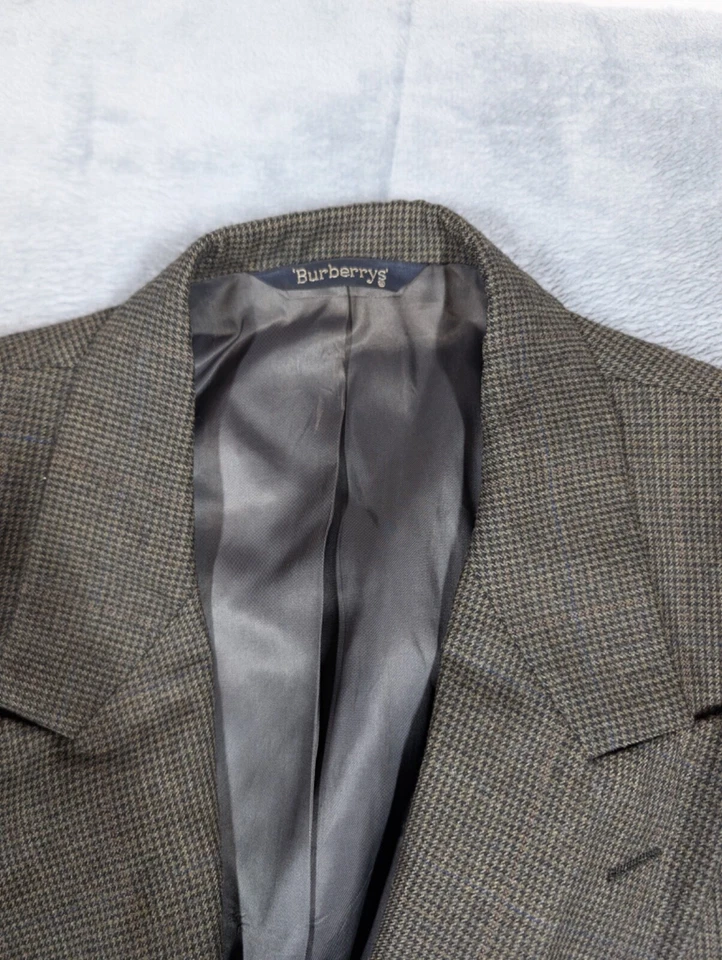 Blazer vintage para hombre Burberry Hounds diente talla 43 doble pecho Foto 2 de 4