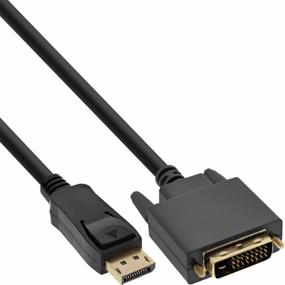 INL InLine® Cavo DisplayPort maschio a DVI-D 24+1 maschio, 3m, dorato, nero
