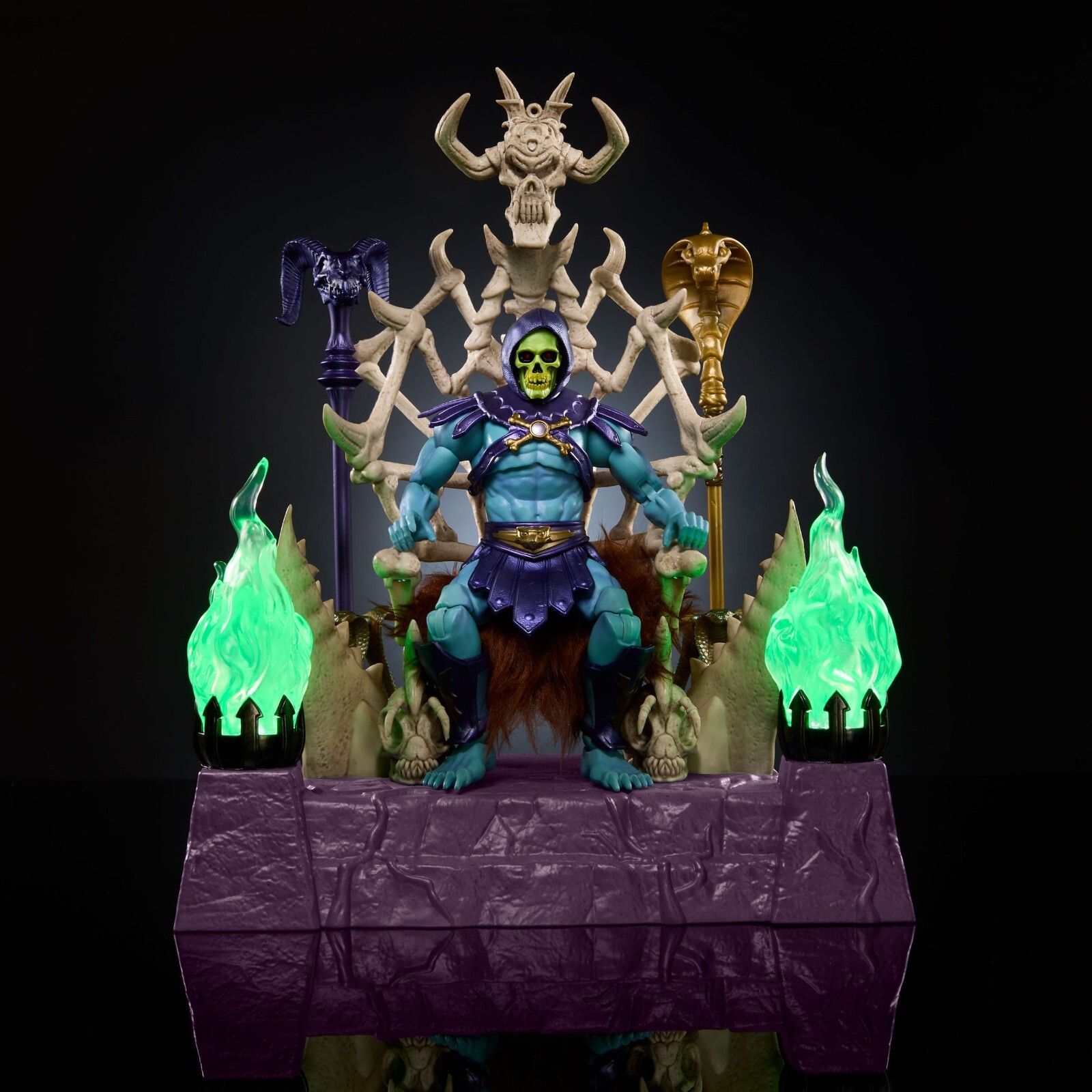 Figurine Skeletor & Throne Masters of the Universe Mattel New Eternia, cadeau collector 18 cm