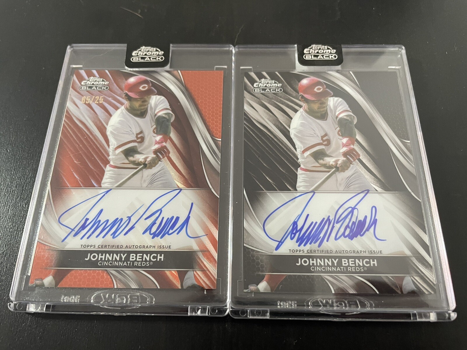 2024 Topps Chrome Black Johnny Bench Orange Auto 05/25 And Black Auto 2 Cards 🔥