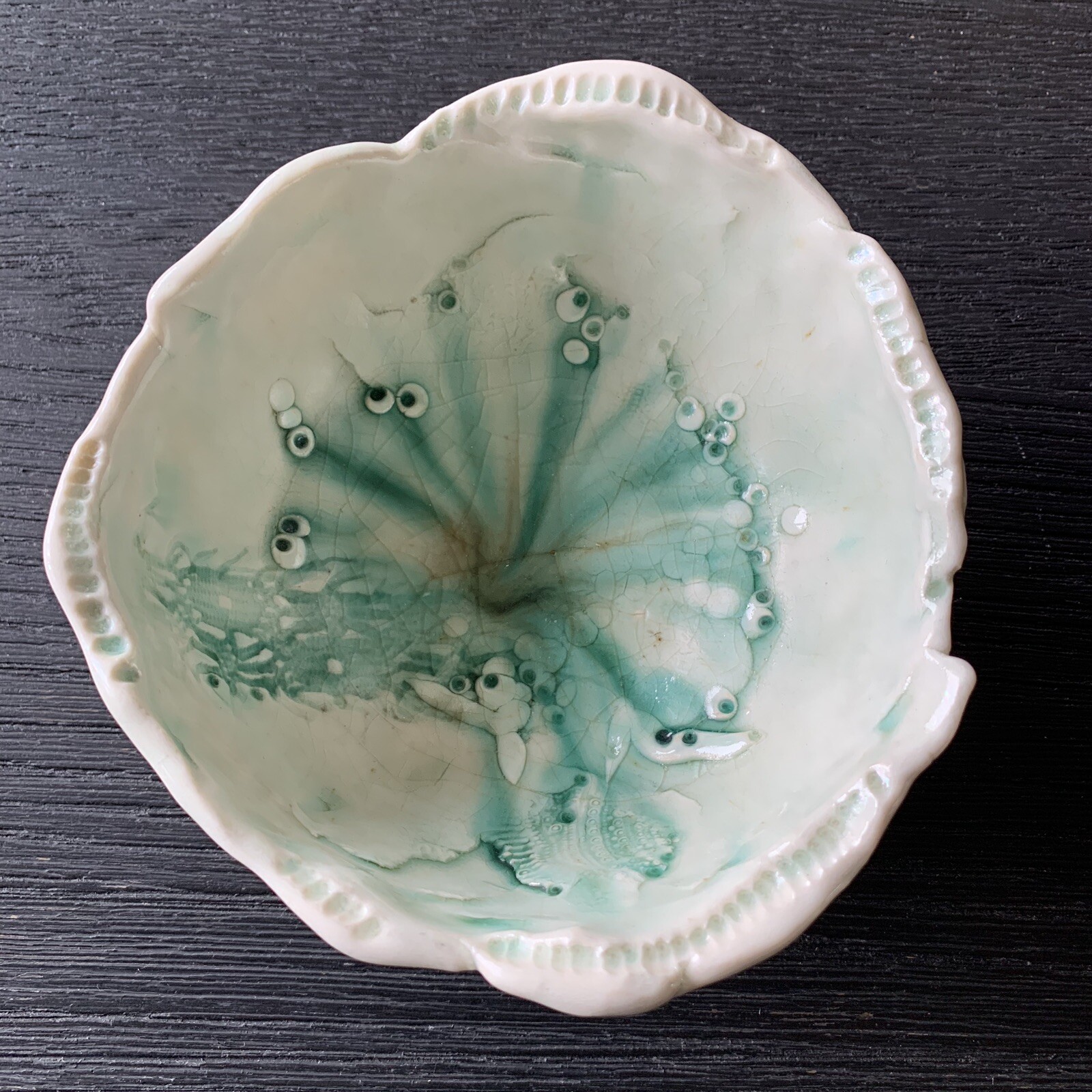 Gerald Gedekes Northwest Studio Pottery Orcas Island Bowl 1987 Greens