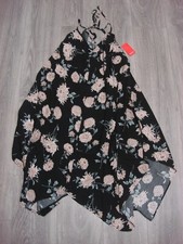 NWT Forever 21 sleeveless Halter Short A-Line dress Pink Floral handkerchief