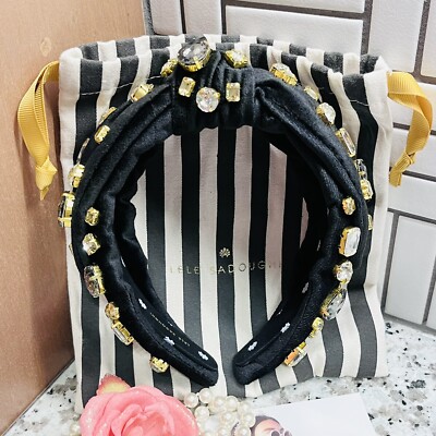 Lele Sadoughi Mixed Crystal Veronica Velvet Headband Lele Sadoughi Mixed Crystal Veronica Black Velvet Headband  main image 3