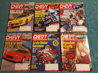 Chevy High Performance Magazine 6 issues 2001 July Aug Sept Oct Nov Dec 