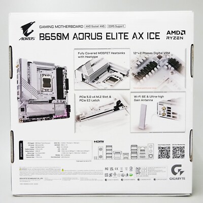 【開封済み未使用】GIGABYTE B650M AORUS ELITE AX GIGABYTE B650M AORUS ELITE AX ICE Micro-ATX AMD Ryzen 7000 AM5
