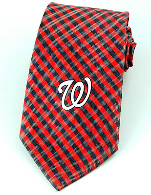 Washington Nationals Men's Necktie MLB Baseball Licensed Red Blue Neck Tie 