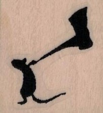 Banksy Rat With Ax 1 1/4 x 1 1/4" Rubber Stamp, Banksy Stamp, Graffiti Stamp