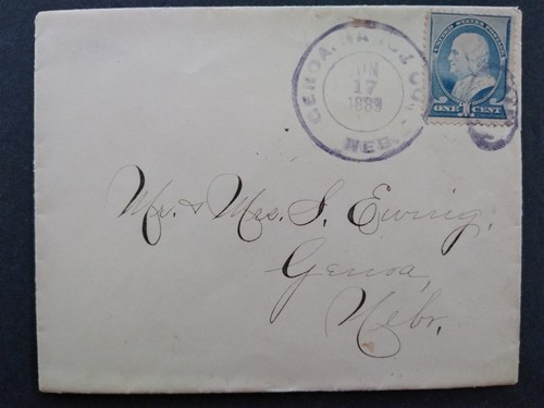 Nebraska: Genoa 1889 1c Banknote Drop Rate Cover, Violet Nance County Cancel