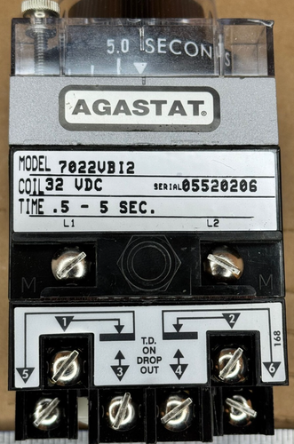 Agastat Rohr Door 32VDC .5 to 5 Sec Time Delay Relay, PN: 7022VBI2 - Picture 9 of 9