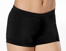 New WEISSMAN Low Rise Mid Length Shorts MT12469 BLACK Matte Nylon LC L CHILD