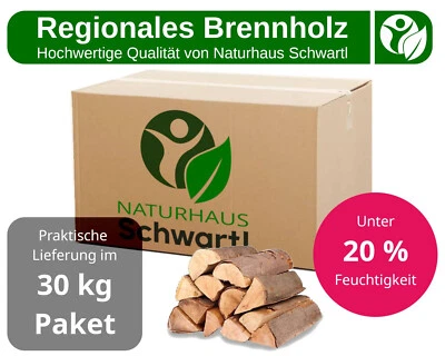 NATURHAUS-SCHWARTL 30kg Brennholz Buche Buchenholz Kaminholz Regional Ofenfertig Trocken Kamin Ofen