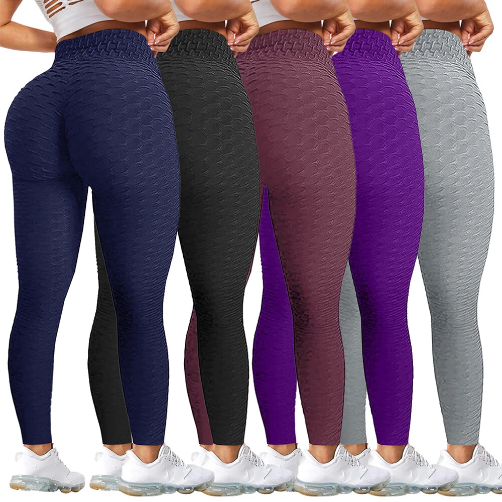 Ladies Yoga Pants Ruched Butt Lift Textured Scrunch Legging Booty Trouser TIKTOK