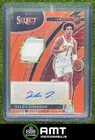 Jalen Johnson RC Jersey Auto 2021-22 Panini Select 16/30 Neon Orange Pulsar FOTL