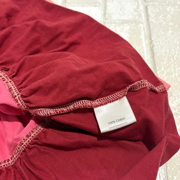 Vestido Hanna Andersson Rosa y Rojo Capas Niños 90 Talla 3 Algodón Foto 4 de 4